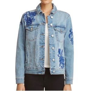 BLANKNYC Floral Embroidered Denim Jacket